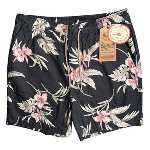 Faherty Essentials 2XL Drawstring Charcoal Gray Floral Linen‎ Blend Short NWT